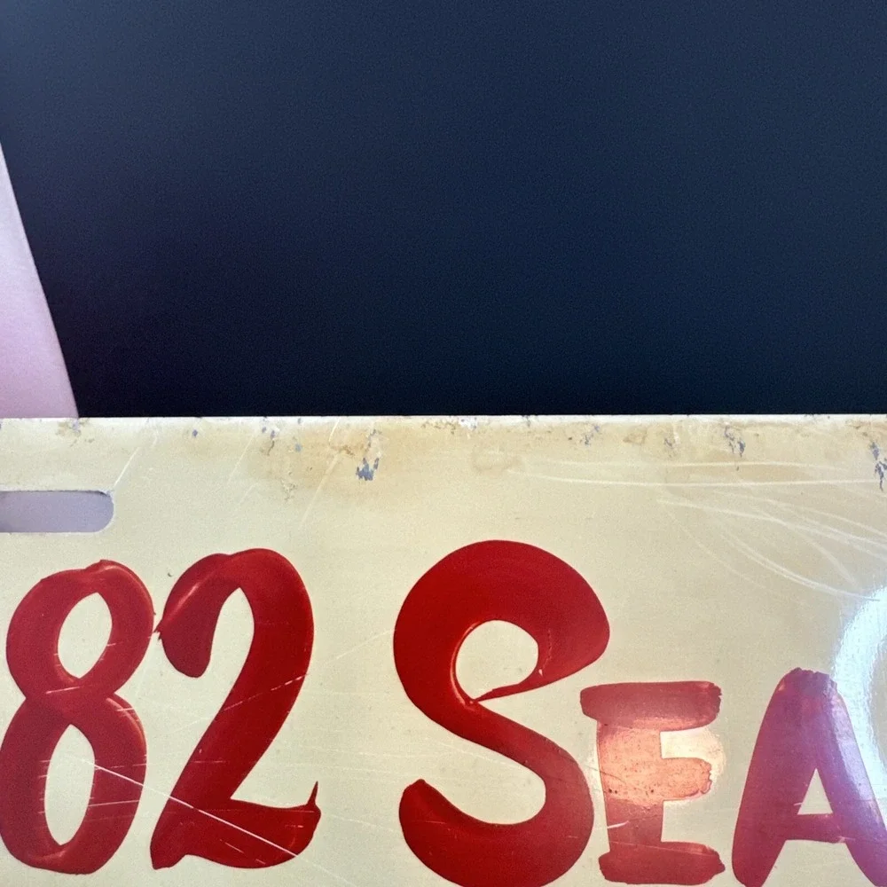 1982 Season Vintage License plate